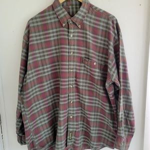 Mens Timberland button up plaid shirt